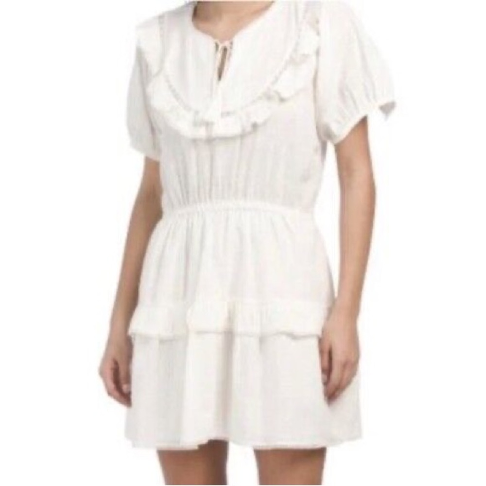 Anthropologie DrA Los Angeles Off White Cotton Bubble Sleeves Mini Blouse Doll L